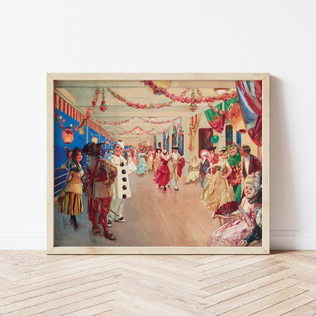 A Masked Ball on a Ship | Victor Gabriel Gilbert Poster (Creator Uploaded)