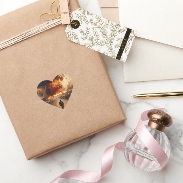 a mass explosion on earth heart sticker (Gifting)