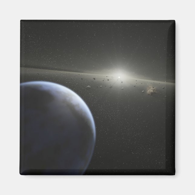 A massive asteroid belt in orbit around a star magnet (Front)