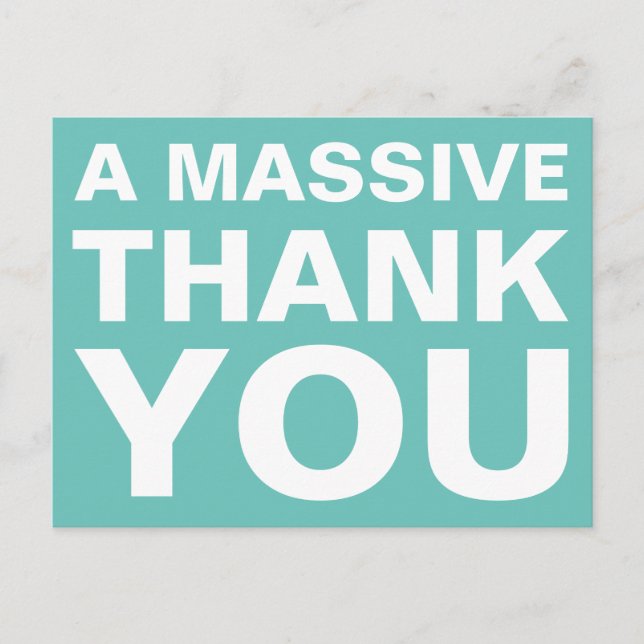 A Massive Thank You Postcard (Front)