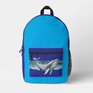 A massive whale printed backpack
