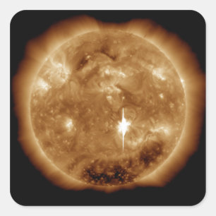 A massive X-class solar flare erupts on the Sun Square Sticker