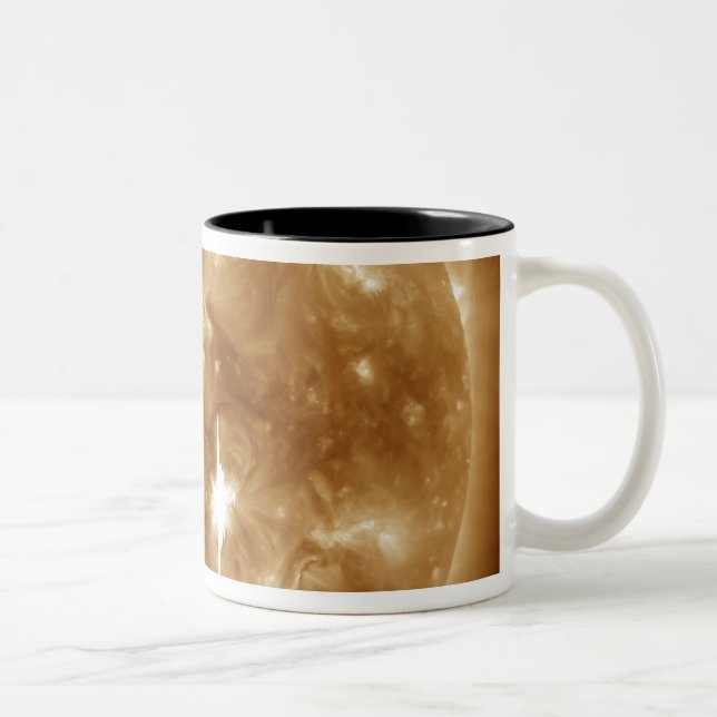 A massive X-class solar flare erupts on the Sun Two-Tone Coffee Mug (Right)
