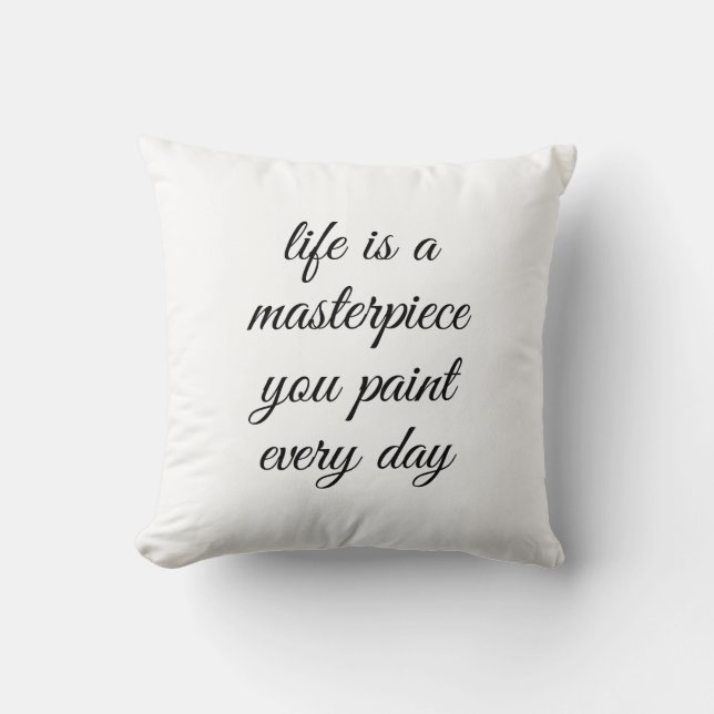A Masterpiece Throw Pillow (Front)