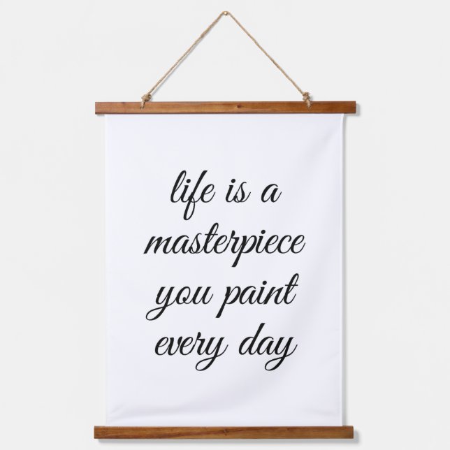 A Masterpiece Wood Topped Wall Tapestry (Front)