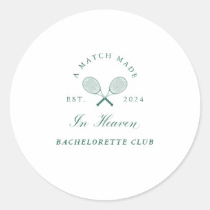 A Match Made in Heaven Bachelorette Classic Round Sticker