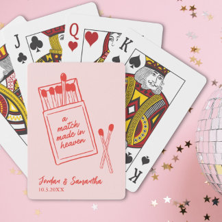 A Match Made in Heaven Wedding Favour Playing Card