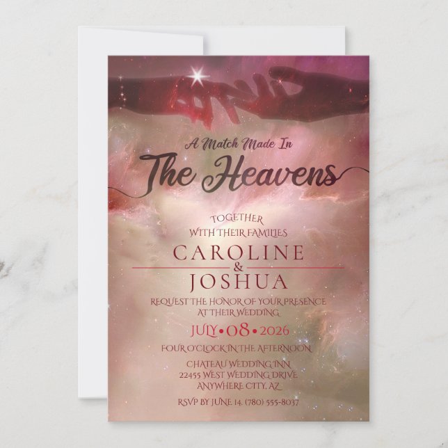 A Match Made In The Heavens Invitation (Front)