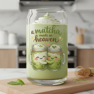 A Matcha Made in Heaven Cute Funny Pun Can Glass