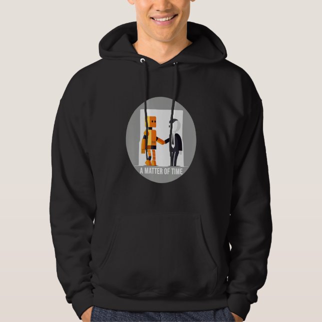 A Matter Of Time Robot and Human Shaking Hands Hoodie (Front)
