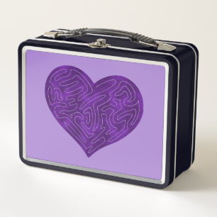 A-MAZE-ING HEART (PURPLE) METAL LUNCH BOX