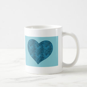A-MAZE-ING HEART (TEAL) COFFEE MUG