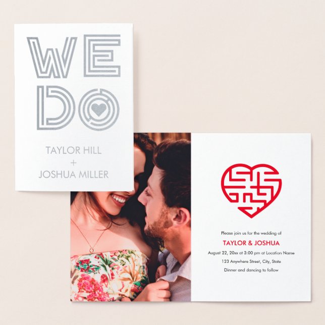 A-maze-ing Love | We Do Maze Heart Wedding Foil Card (Display)