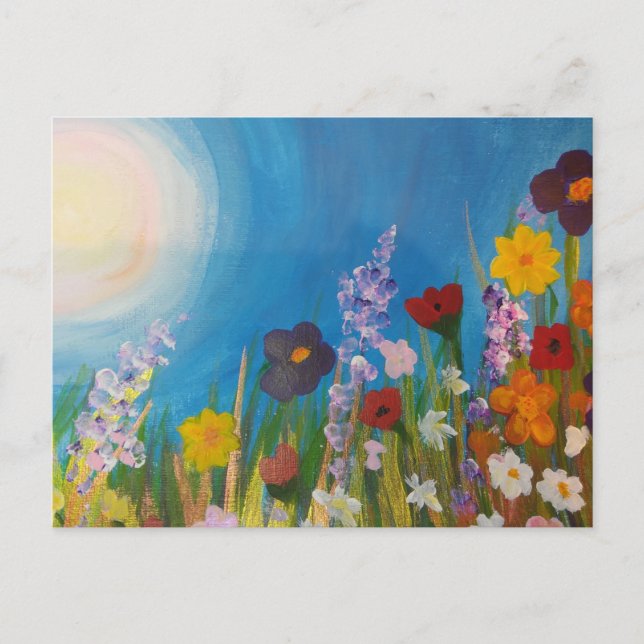 A meadow of wildflowers postcard (Front)