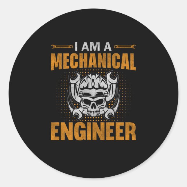 A Mechanical Engineer Classic Round Sticker (Front)