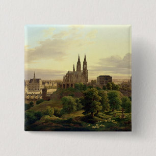 A Mediaeval Town in 1830, 1830 15 Cm Square Badge