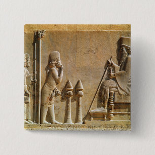 A Median officer paying homage to King Darius 15 Cm Square Badge