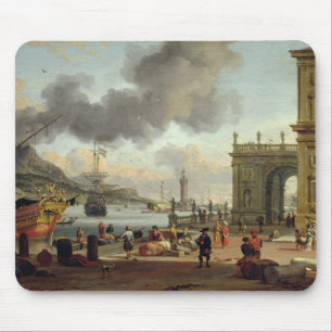 A Mediterranean Harbour Scene Mouse Pad