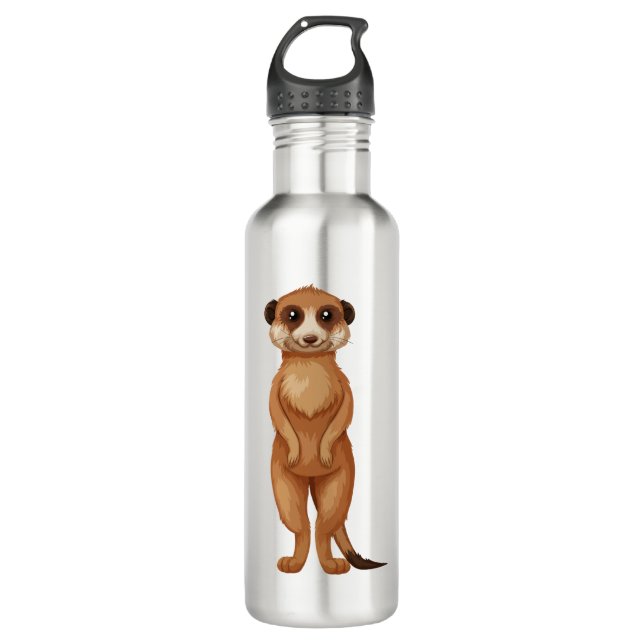 A meerkat cartoon 710 ml water bottle (Front)