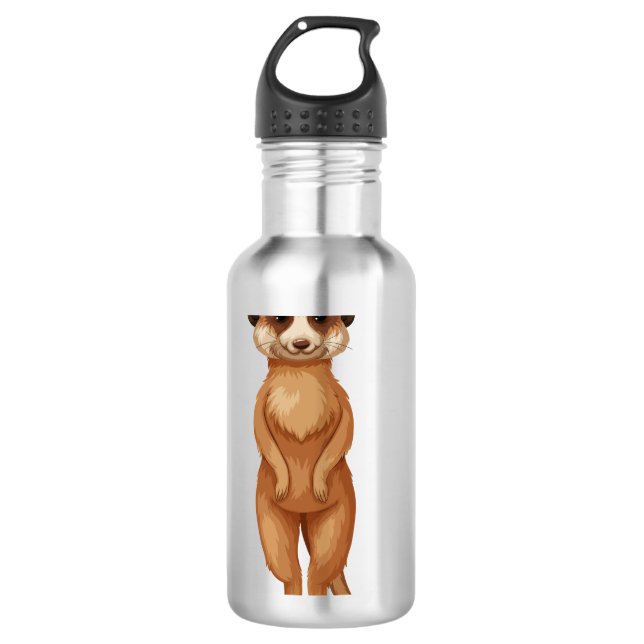 A meerkat cartoon 710 ml water bottle (Front)