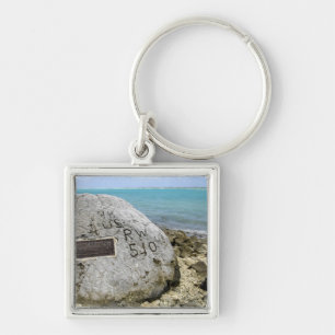 A memorial to prisoners of war on Wake Island Key Ring