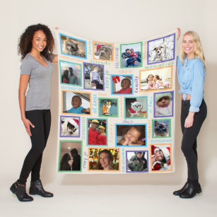 A Memories Colourful Create Your 20 Photo Collage Fleece Blanket