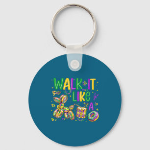 A Men Walk It Like Dog Mardi Key Ring
