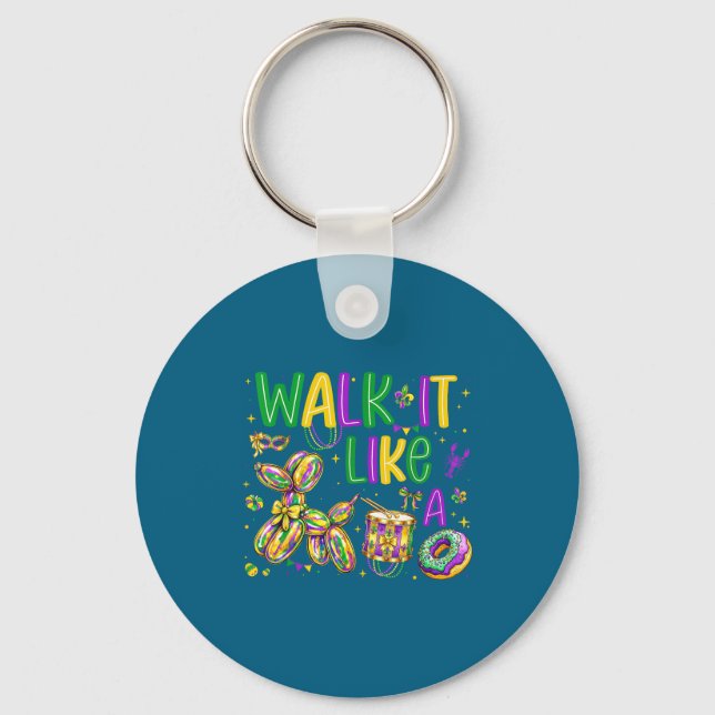 A Men Walk It Like Dog Mardi Key Ring (Front)
