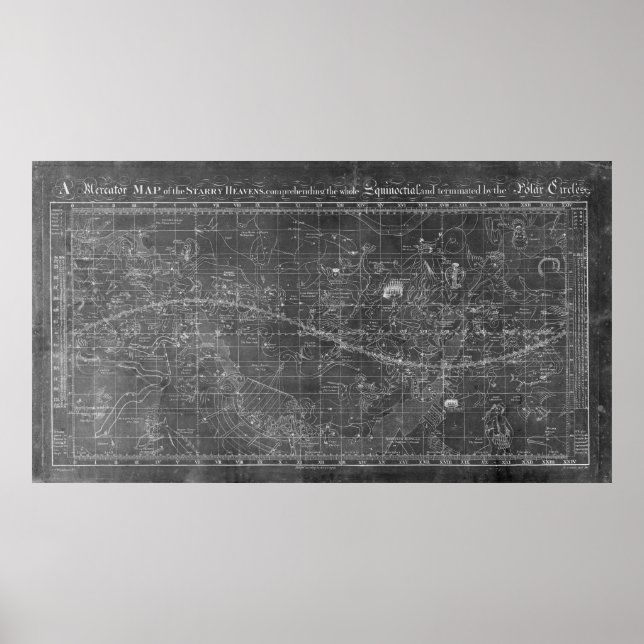A mercator map of the starry heavens poster (Front)