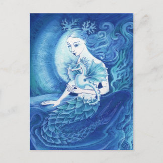 A Mermaid and her Seahorse Postcard