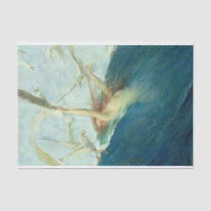 A Mermaid Being Mobbed by Seagulls by Segantini Tissue Paper
