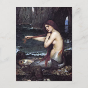 A Mermaid by J W Waterhouse, 1901 Postcard