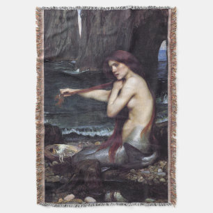 A Mermaid by J W Waterhouse, 1901 Throw Blanket