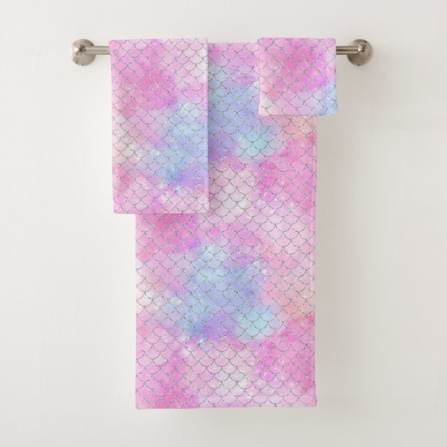 A Mermaid Galaxy Series Design 4 Bath Towel Set (Insitu)