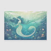 A mermaid in shallow waters filled with light