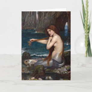 A Mermaid   John William Waterhouse Card