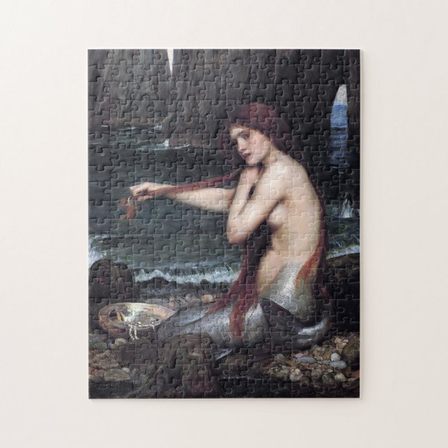 A Mermaid John William Waterhouse Mythological Jigsaw Puzzle (Vertical)