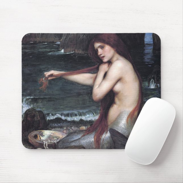 A Mermaid John William Waterhouse Mythological Mouse Pad (With Mouse)