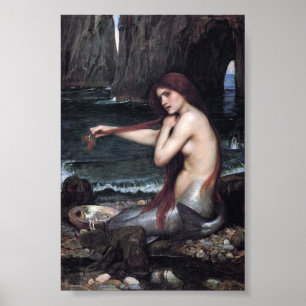 A Mermaid John William Waterhouse Mythological Poster