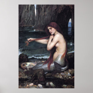 A Mermaid John William Waterhouse Mythological Poster