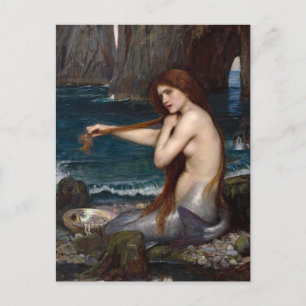A Mermaid   John William Waterhouse Postcard