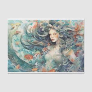 A Mermaid with Sea Serpent Tissue Paper