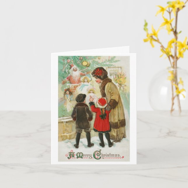 A Merry Christmas (1912) Card (Yellow Flower)