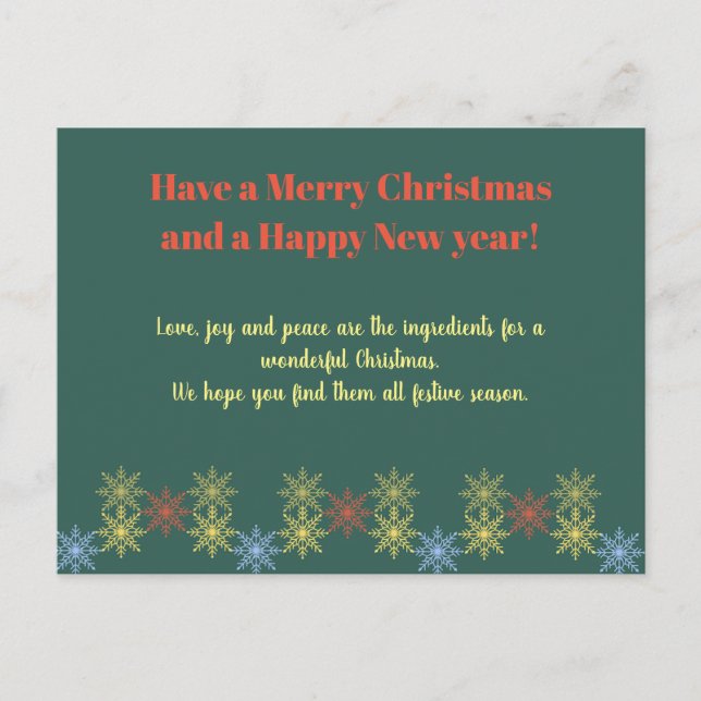 a Merry Christmas and a Happy New year card v1/6 (Front)