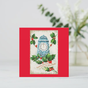 A Merry Christmas and a Happy New Year- clock  Car Card