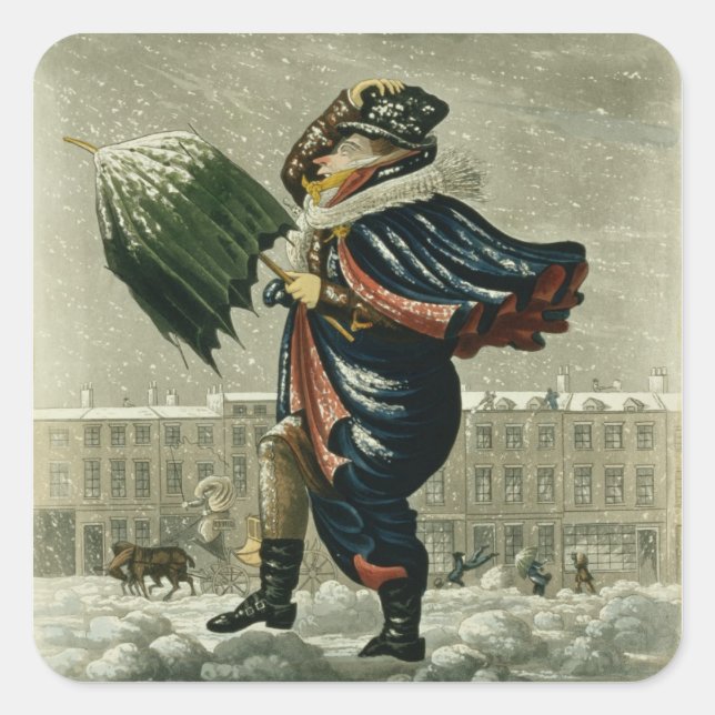 A Merry Christmas and a Happy New Year in London, Square Sticker (Front)