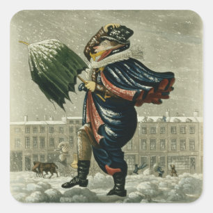 A Merry Christmas and a Happy New Year in London, Square Sticker