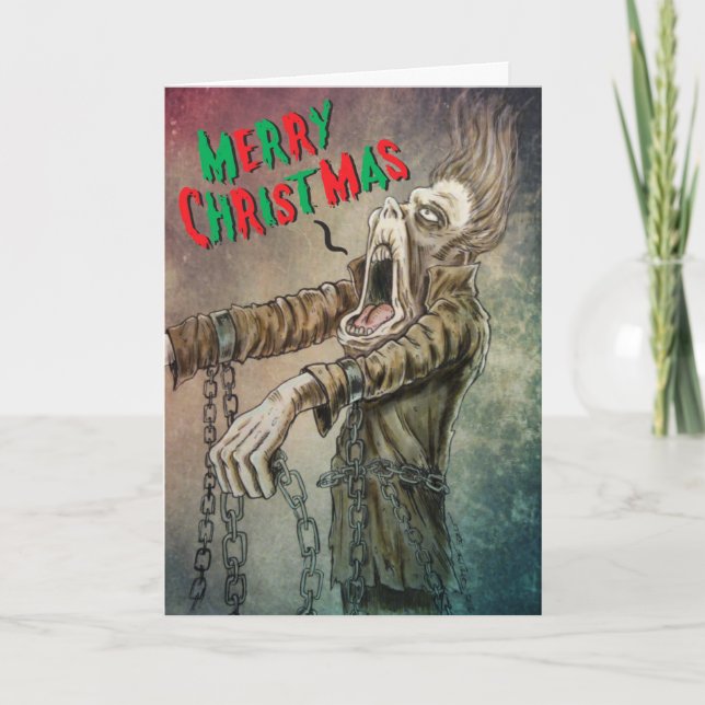 A Merry Christmas Carol from Ghost of Jacob Marley Holiday Card (Front)