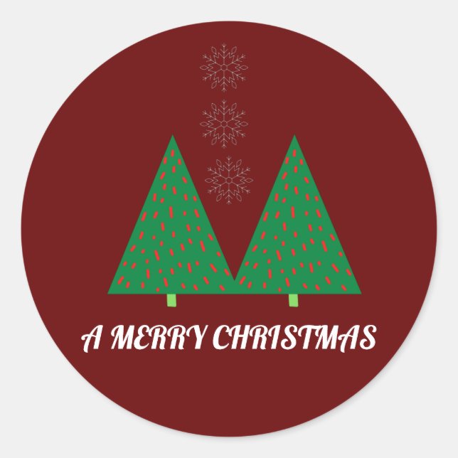 A Merry Christmas  Classic Round Sticker (Front)