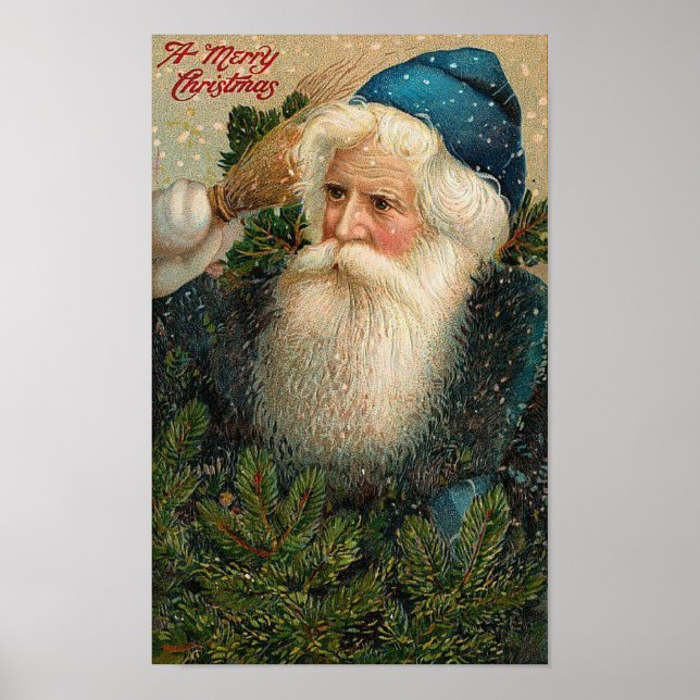 A Merry Christmas Old St. Nick Card Poster (Front)